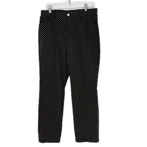 CHAPS Stretch Cotton Polka Dot 5-Pocket Jeans/Pants Black & Tan Size 12